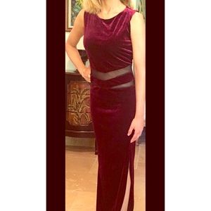 ASOS Velvet Burgundy Long Dress